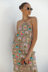 Henri Halter Top - Olive Print