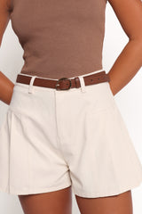 Ecita Pleated Shorts - Ecru
