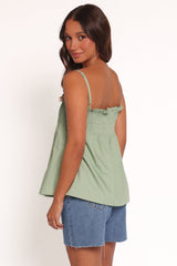 Carson Pleated Top - Sage Green