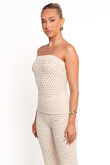 Fonte Strapless Knit Top - Cream