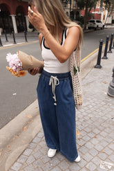 Jenni Wide Leg Pant - Denim