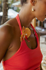 Leila Orchid Hair Clip - Orange