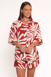 Lilo Short Set - Red Palm Print