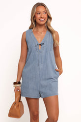 Marilla Romper - Light Denim