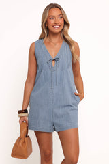 Marilla Romper - Light Denim