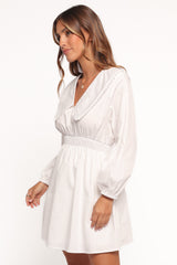 Nerida Long Sleeve Mini Dress - White