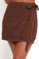 Palma Knit Mini Skirt - Chocolate