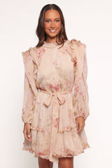 Phaedra Long Sleeve Mini Dress - Soft Rose