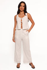 Rhaena Pant Set - White