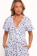 Roberts Maxi Dress - Blue Ditsy Floral