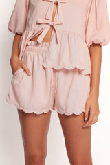 Zarie Scalloped Short Set - Light Pink