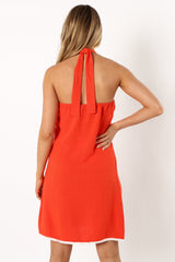Leyah Halterneck Mini Dress - Red
