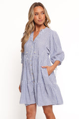 Arden Mini Dress - Blue Stripe