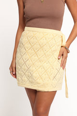 Palma Knit Mini Skirt - Butter Yellow