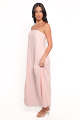 Bethany Strapless Midi Dress - Rosewater