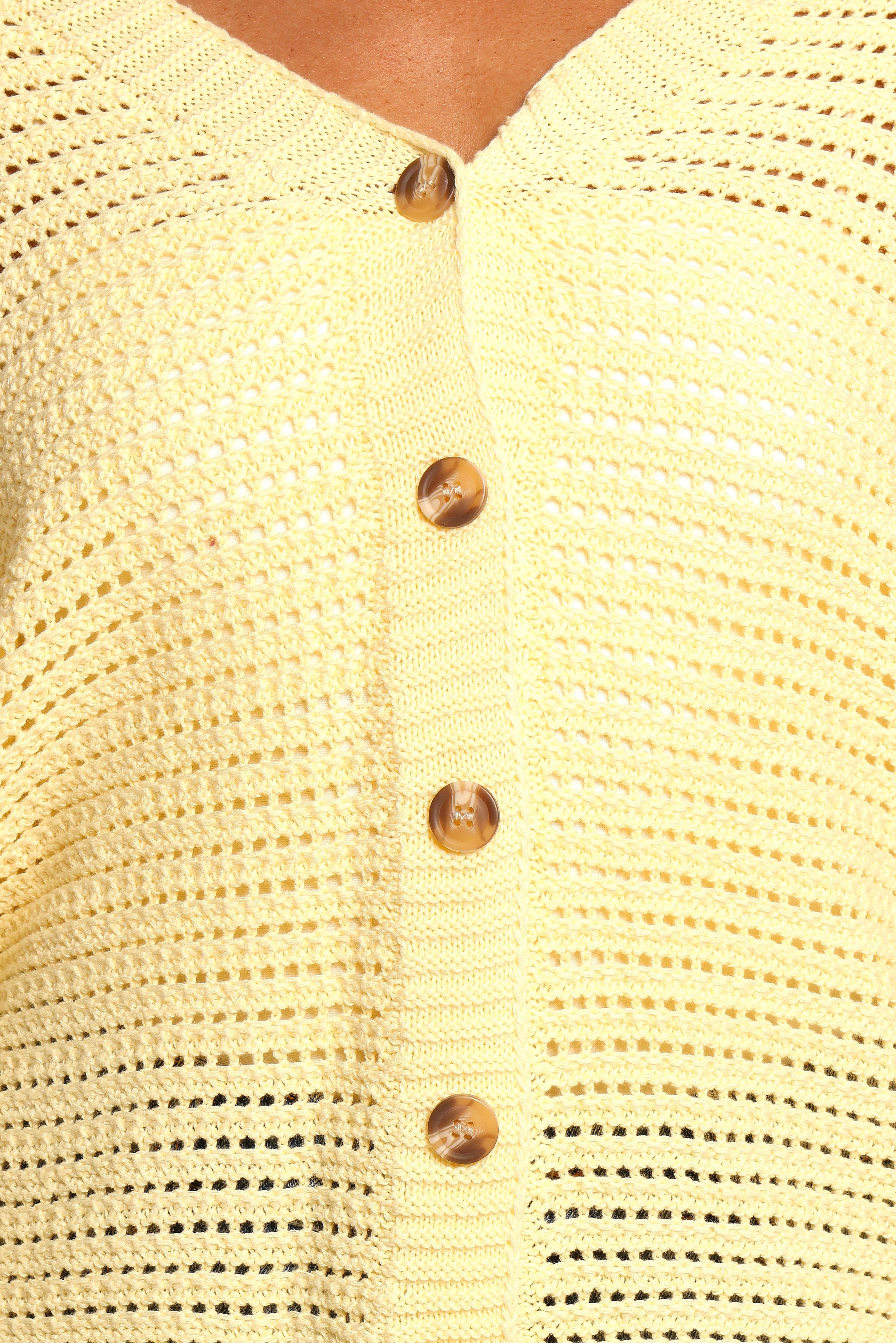 Carrie Button Front Cardigan - Yellow