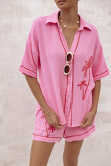 Catalina Short Sleeve Shirt - Pink