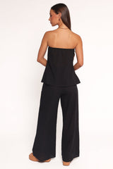 Charlie Strapless Pant Set - Black