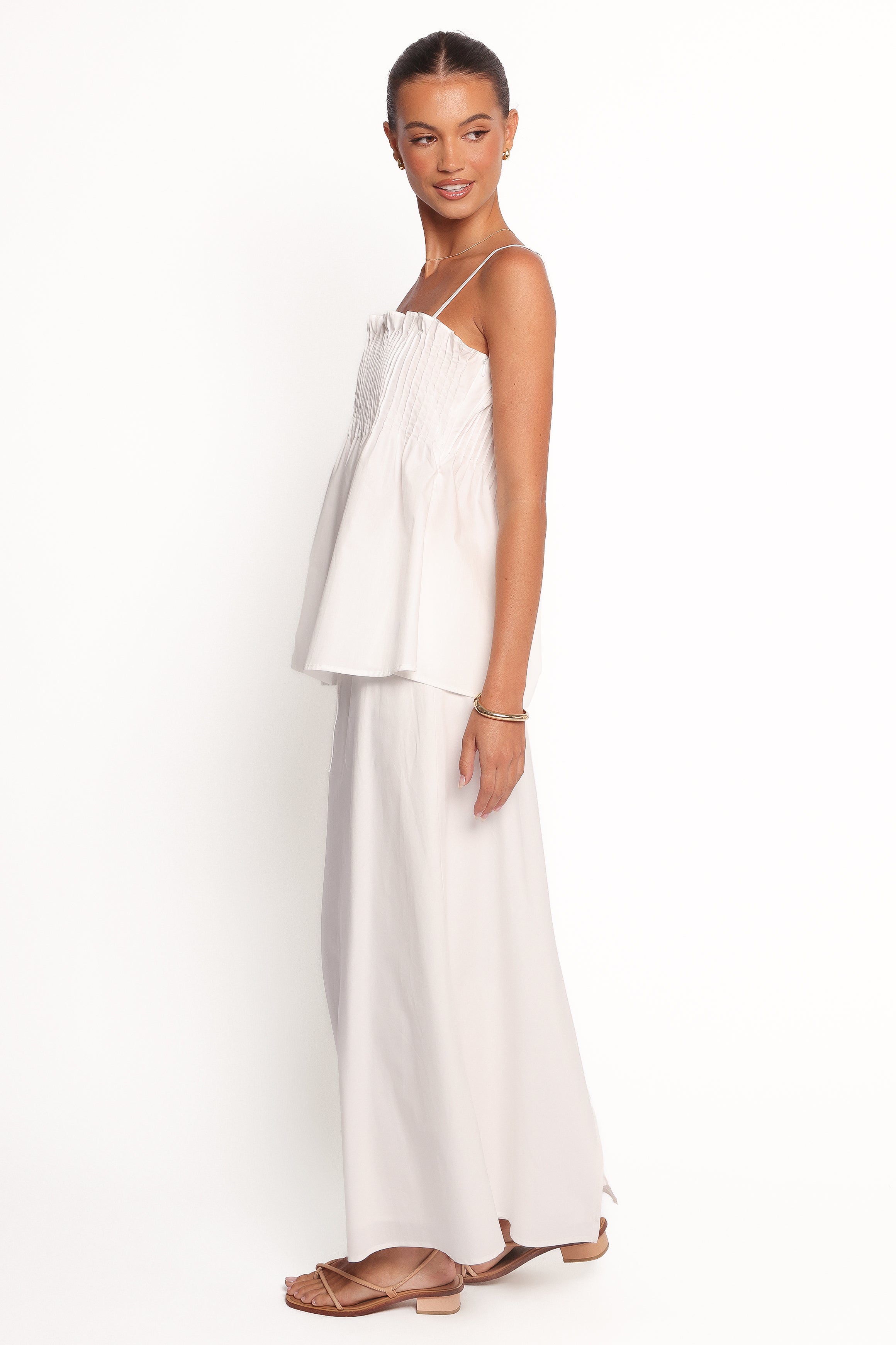 Elena Cotton Maxi Skirt - White