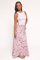 Evie Maxi Skirt - Pink Floral