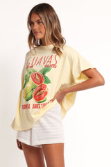 Guavas Graphic Tee - Pale Yellow