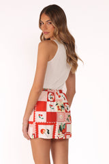 Keely Mini Skirt - Cherry
