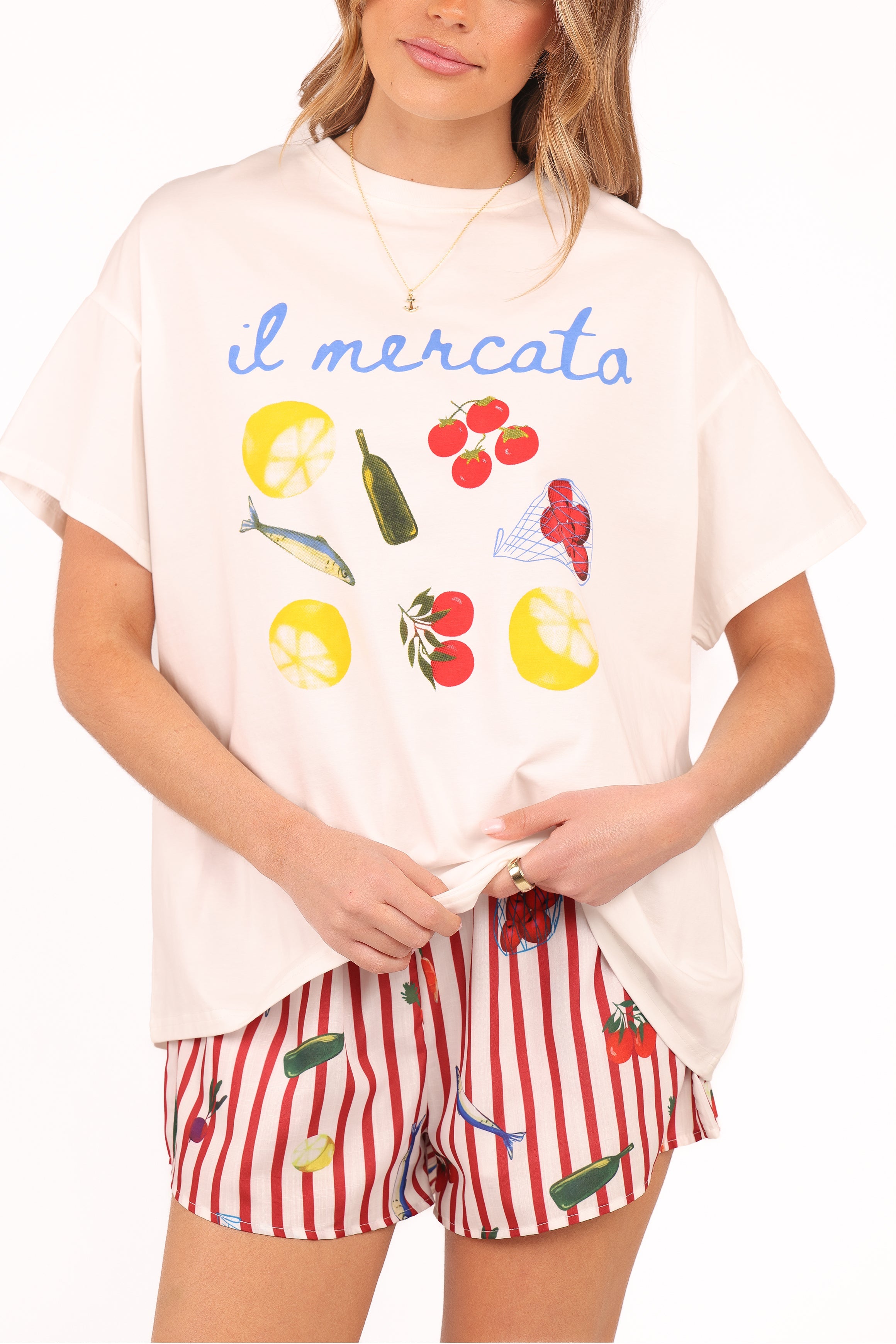 Krystal Short Set - Red Stripe