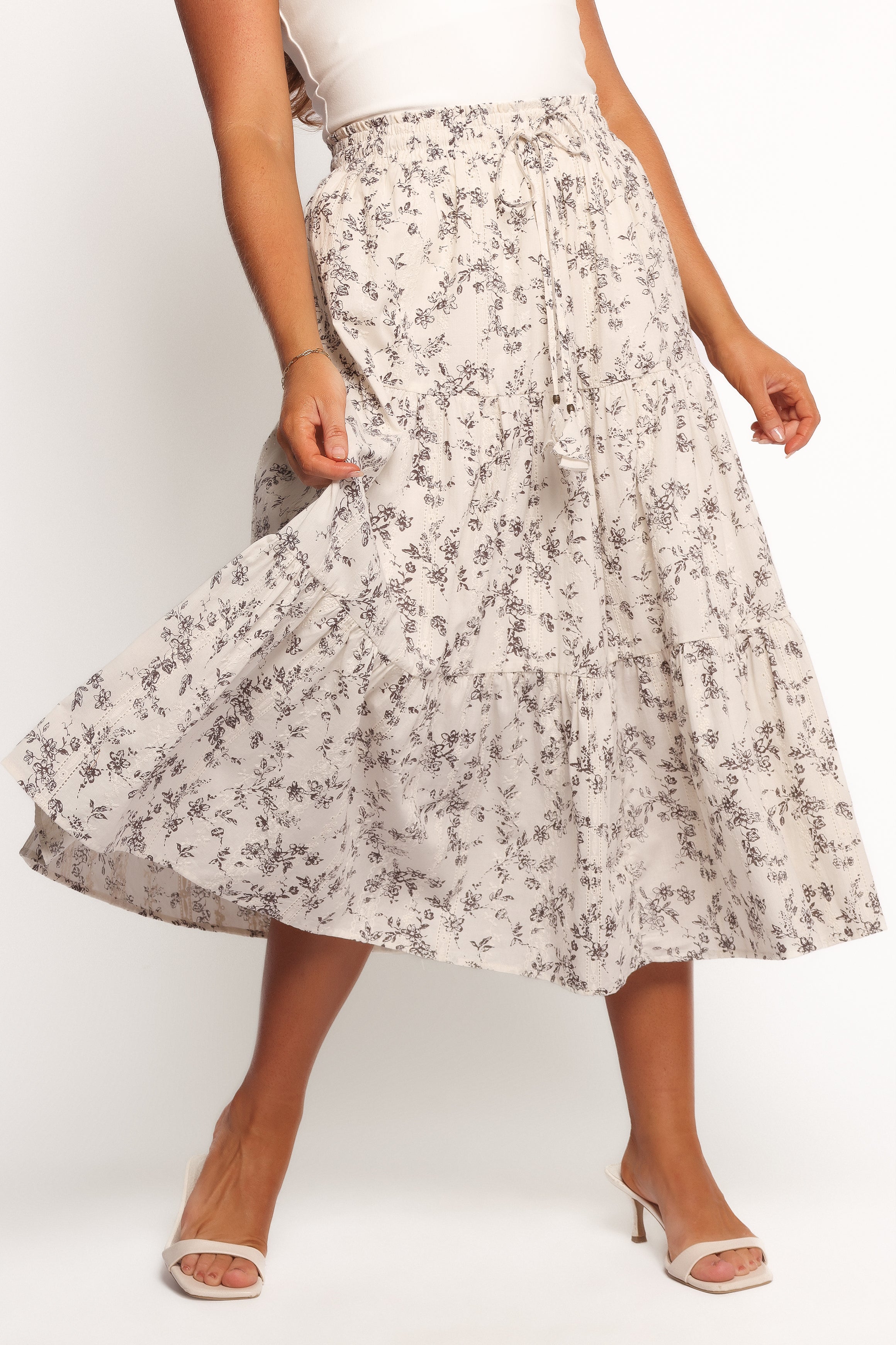 Lennon Maxi Skirt - Brown Ivory