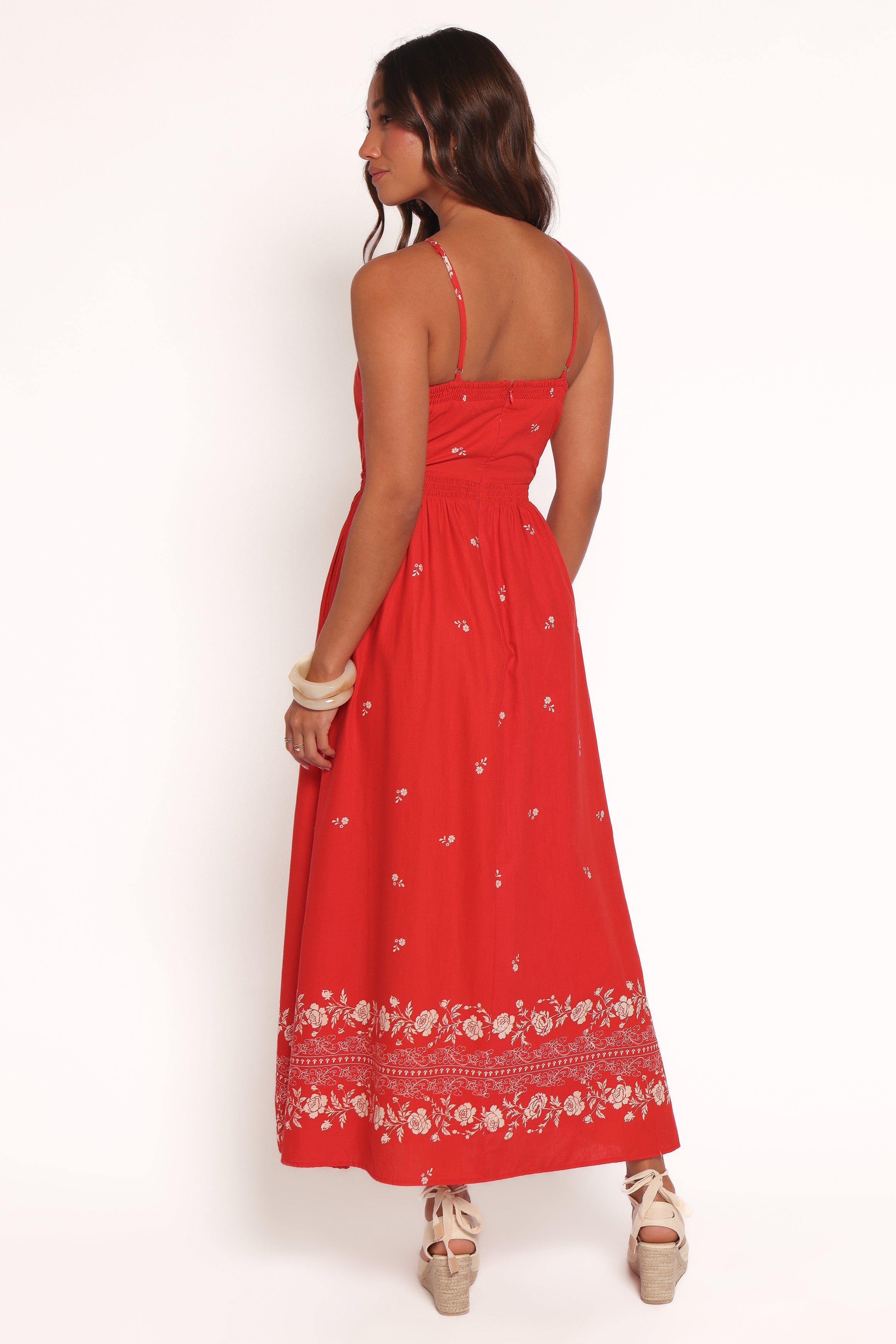 Madi Maxi Dress - Red Floral Bandana