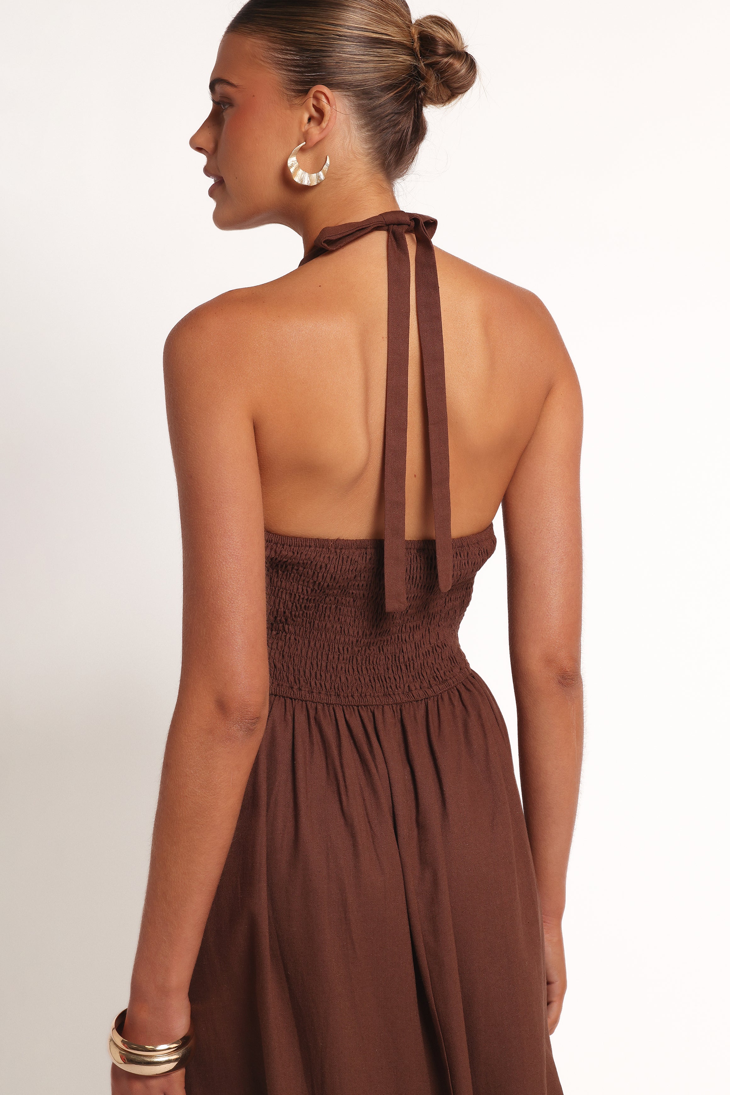 Marie Halterneck Maxi Dress - Chocolate