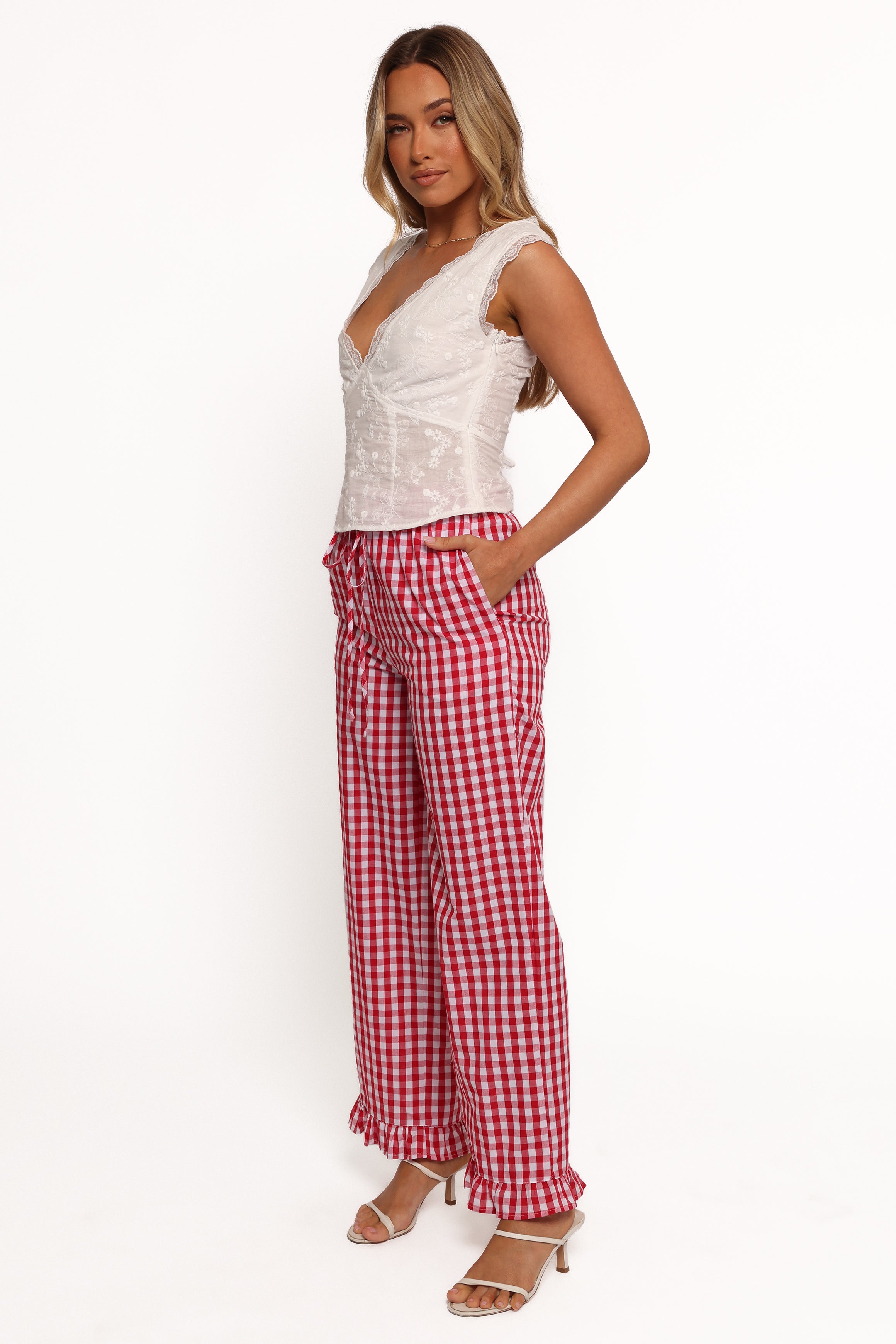 Marina Pant - Red Gingham