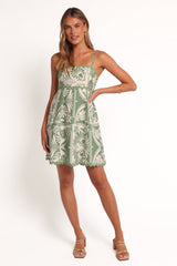 Mckinley Mini Dress - Green Floral
