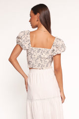 Monira Top - Brown Ivory