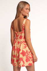 Nani Romper - Red Yellow Paisley Floral