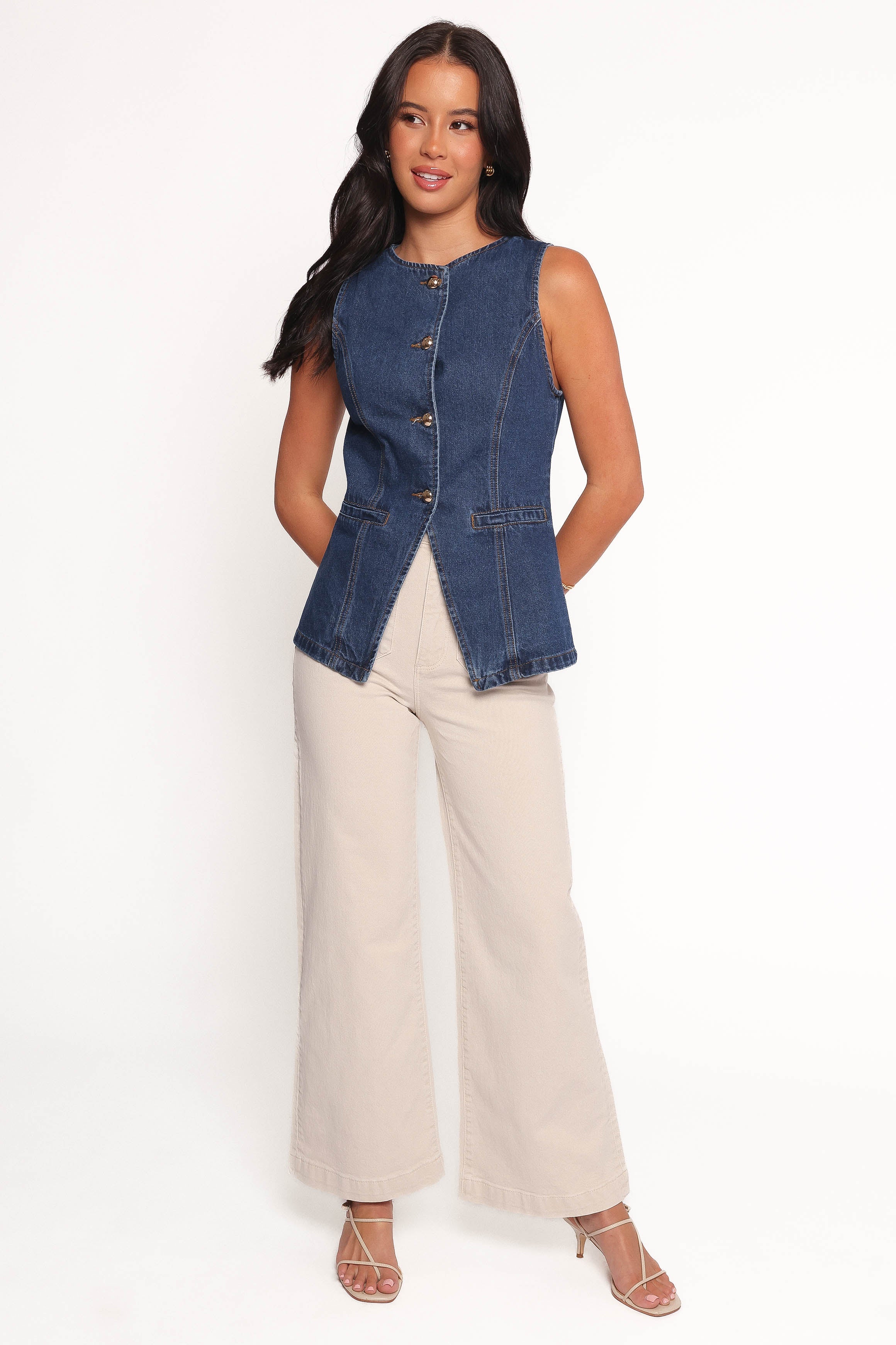 Nessa Denim Vest - Blue