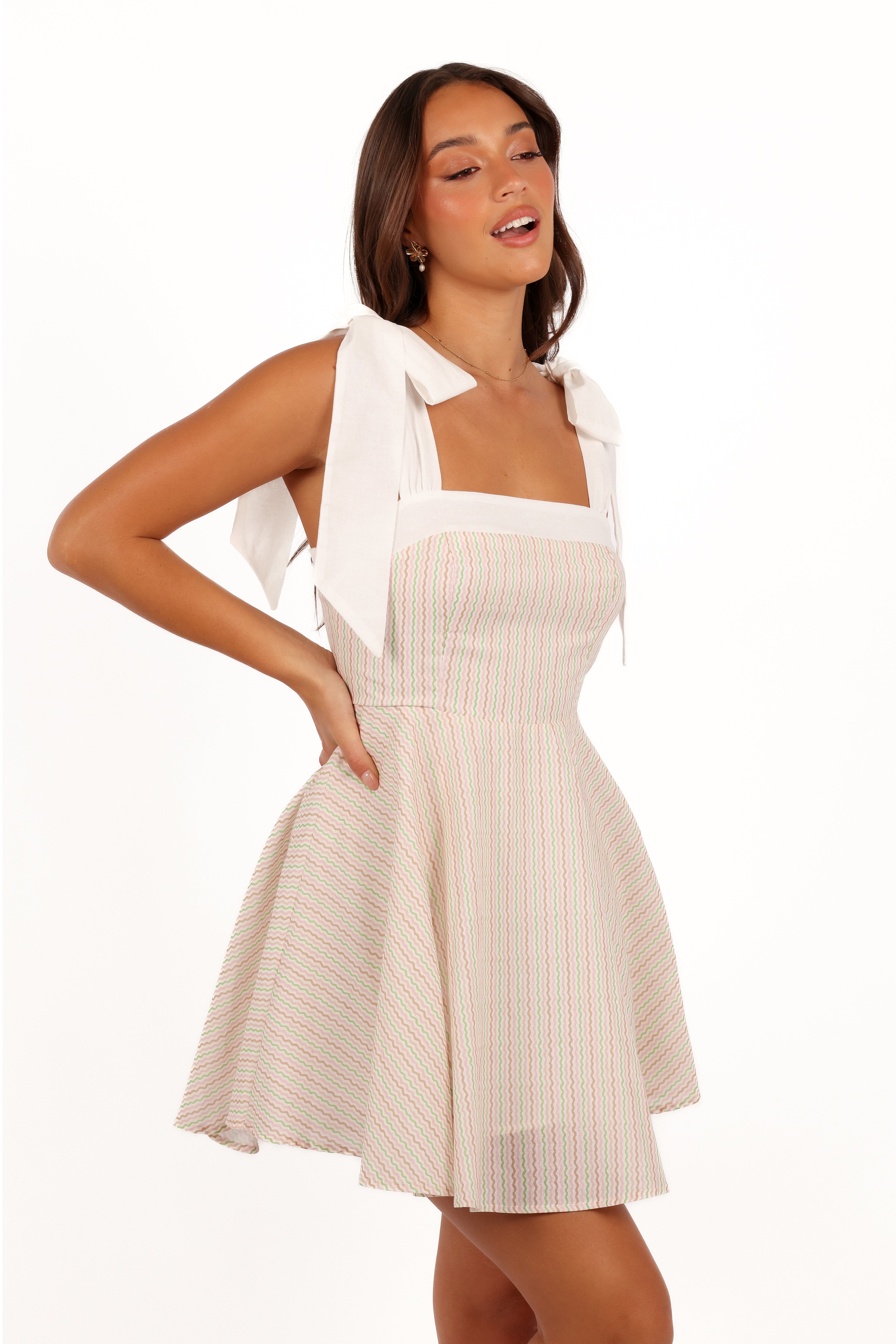 Polina Mini Dress - Wave Stripe