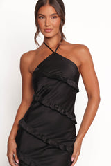 Roxanne Halterneck Maxi Dress - Black