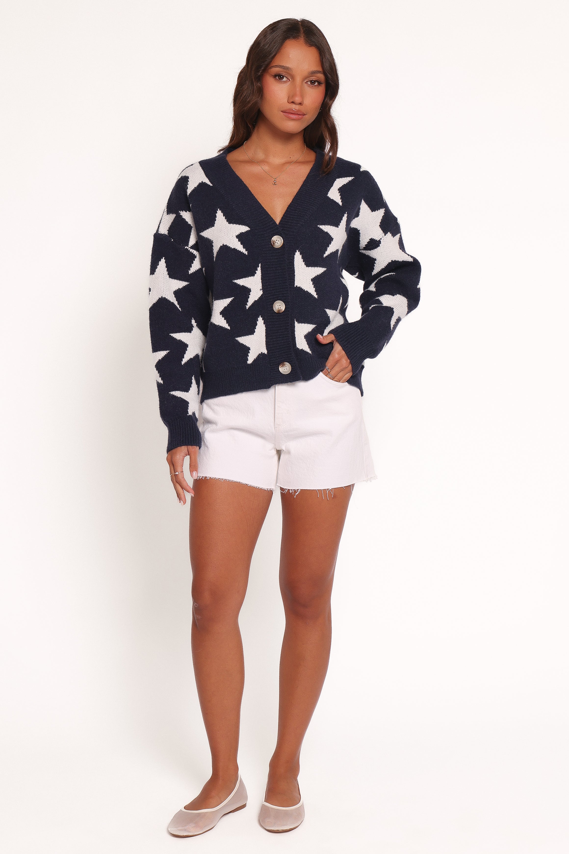 Sailor Star Knit Cardigan - Navy
