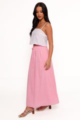Simone Skirt Set - White Pink