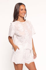 Tanis Embroidered Top - White