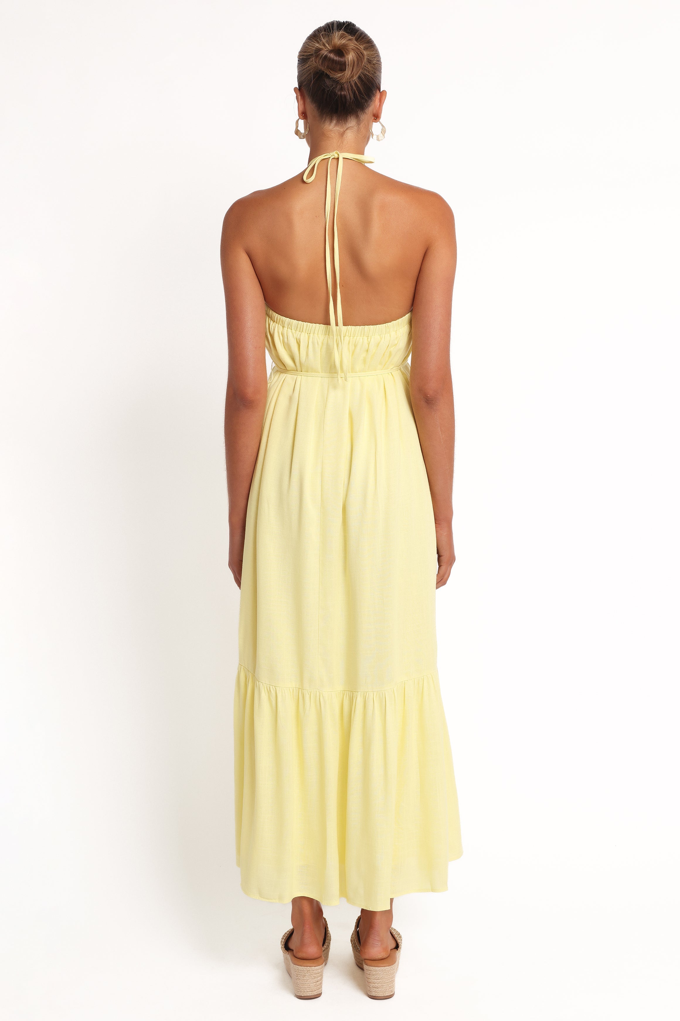 View Halterneck Maxi Dress - Lemon