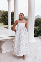 Yasmine Maxi Dress - Baby Blue Floral