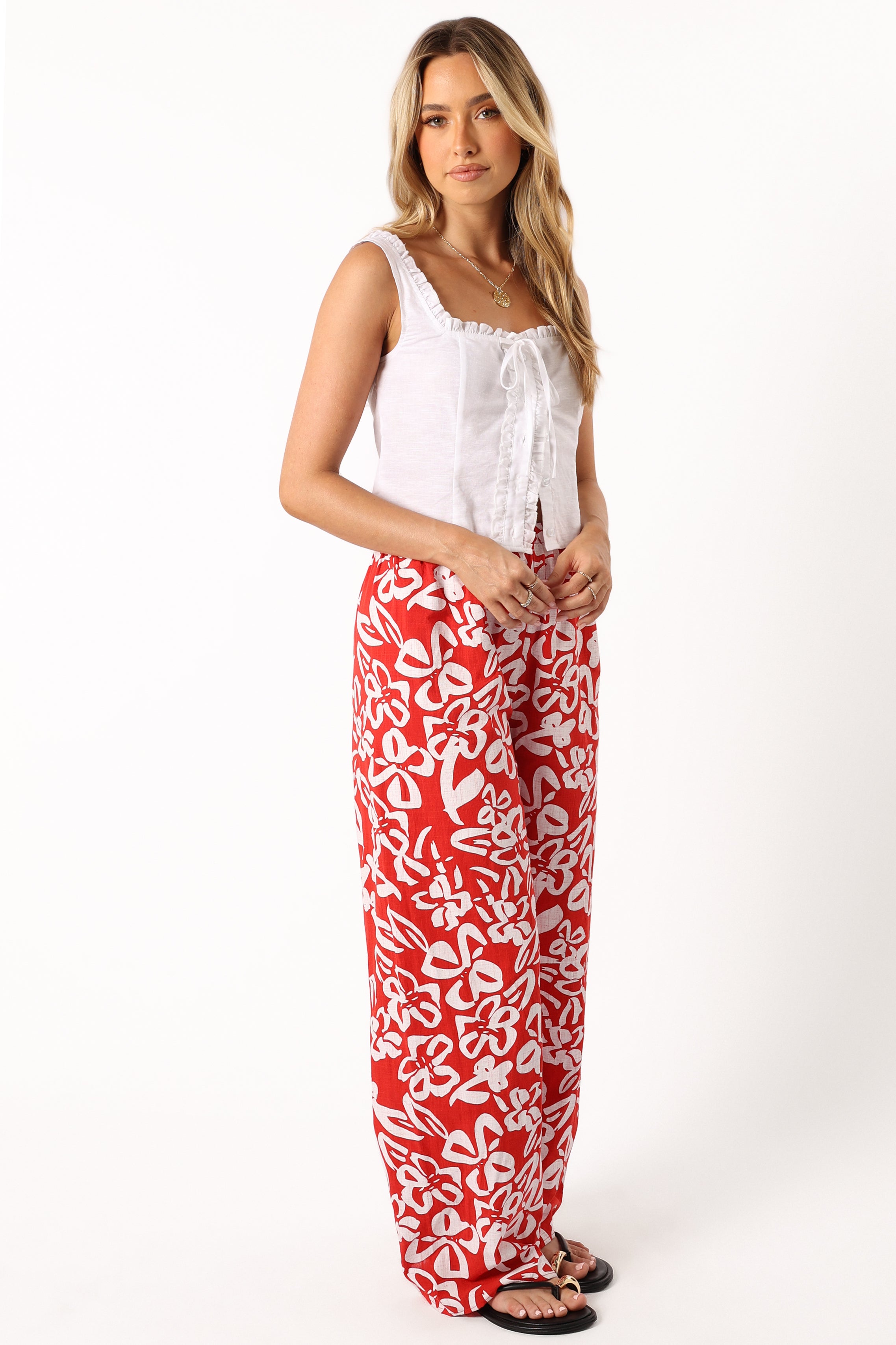 Luna Pants - Red Floral