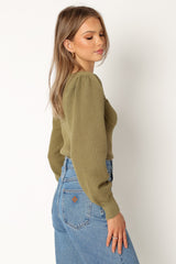 Madalyn Knit Sweater - Olive