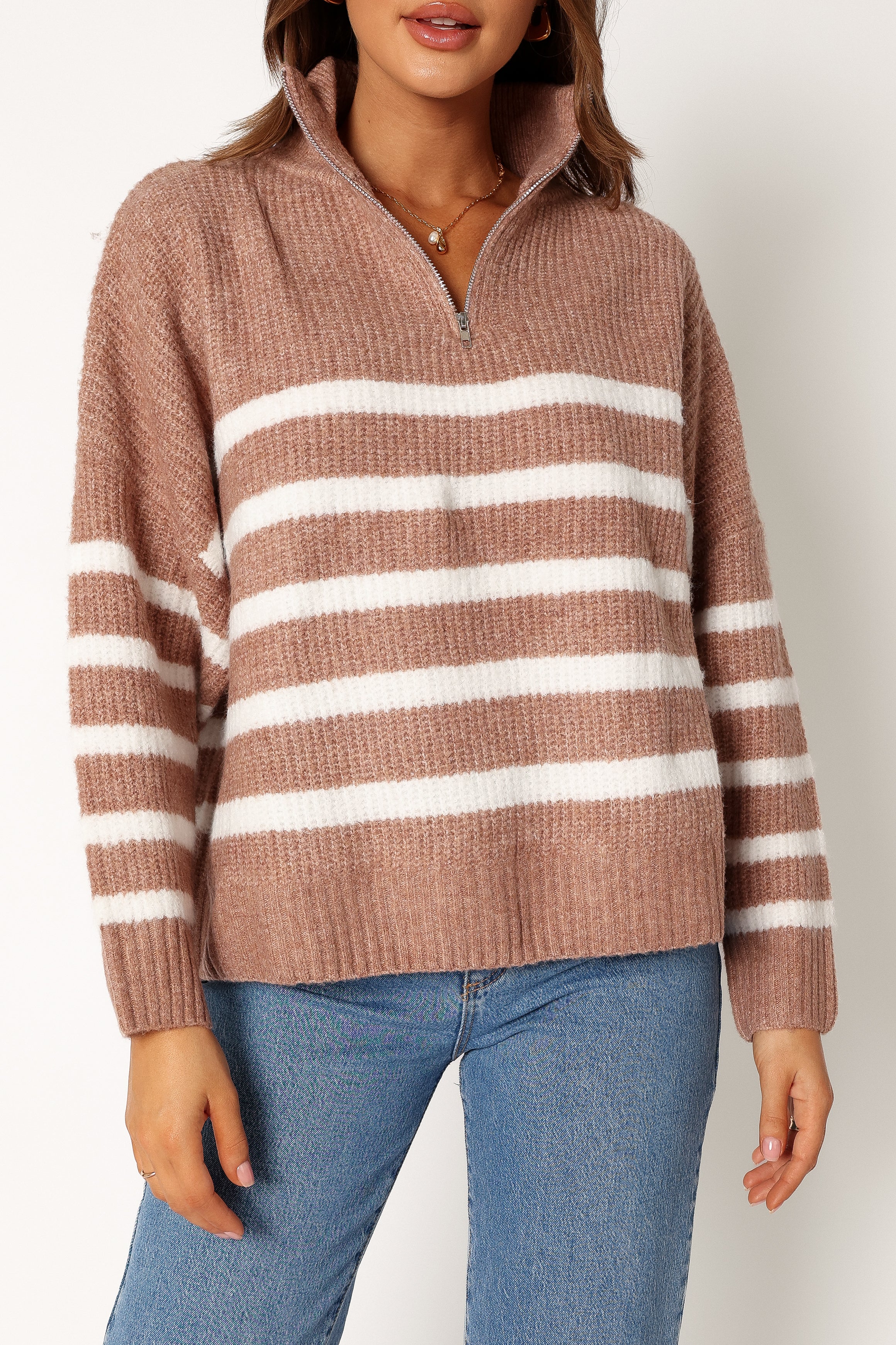 Miranda Knit Sweater - Taupe
