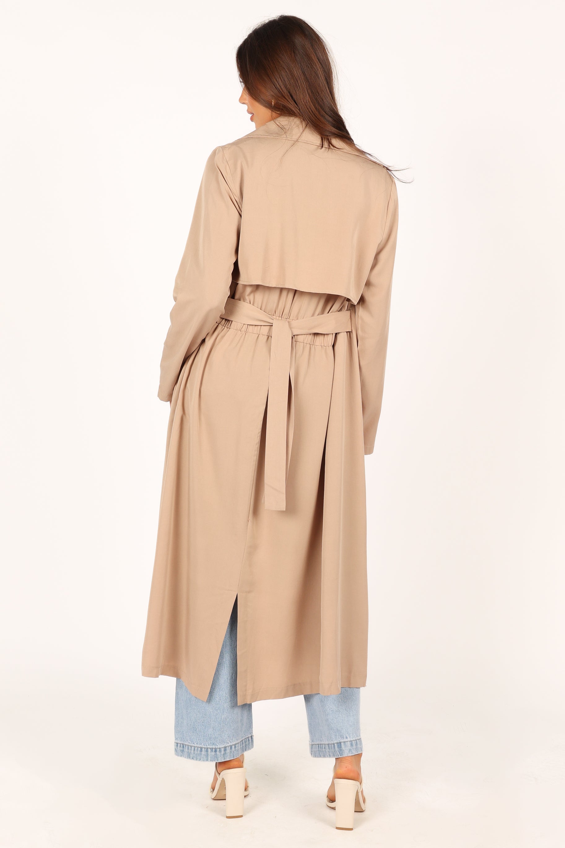 Robyn Tie Front Trench Coat - Beige