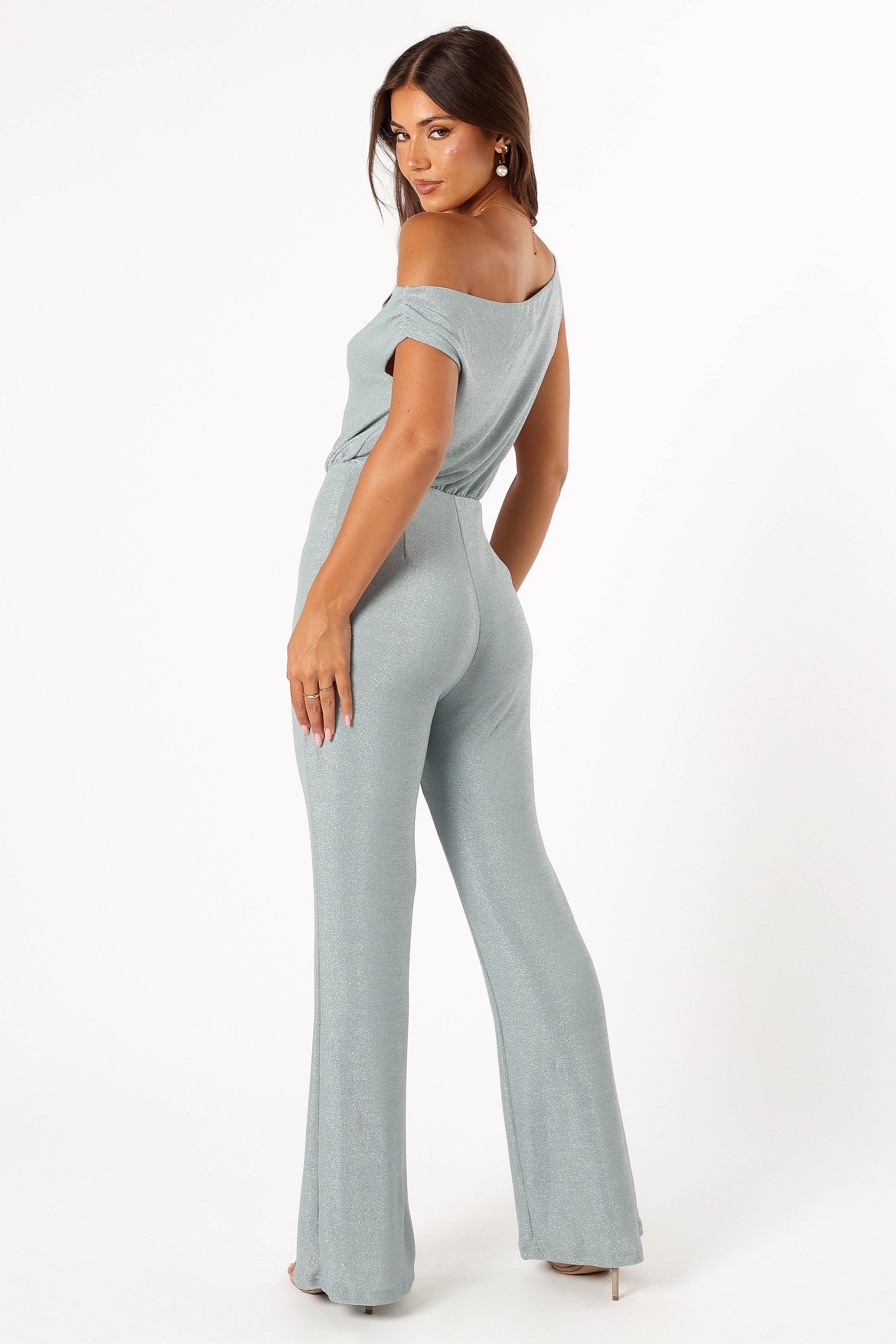 Heather One Shoulder Jumpsuit - Sage