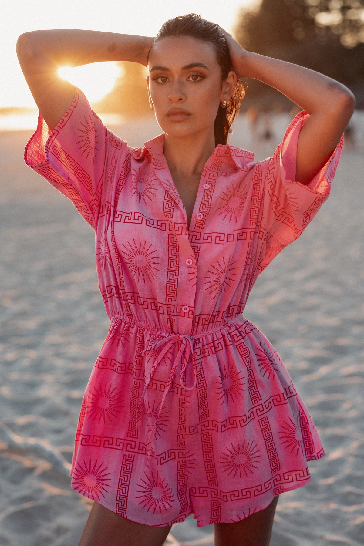 Ilios Romper - Pink Print