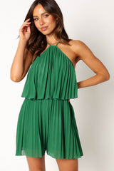 Magnolia Pleat Romper - Green