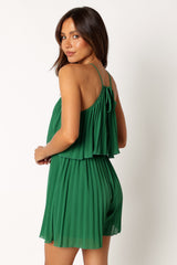 Magnolia Pleat Romper - Green